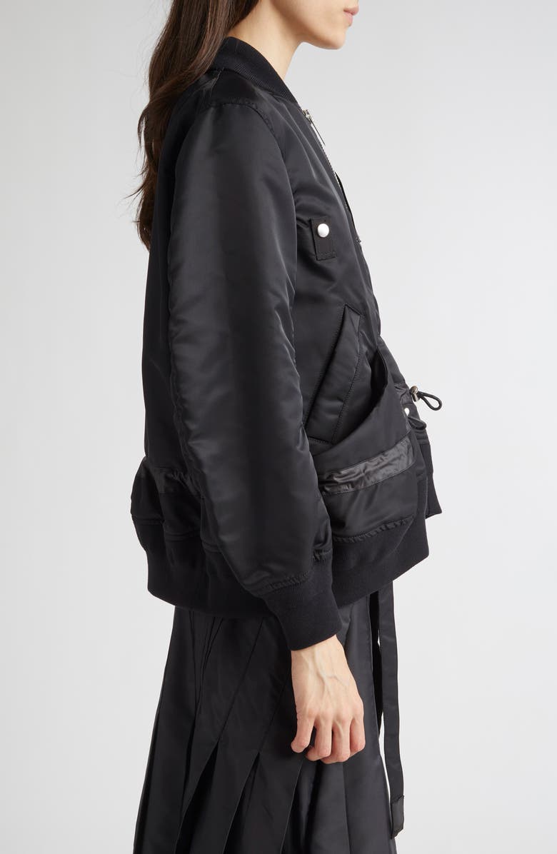 Sacai Blouson Nylon Twill Bomber Jacket, Alternate, color, Black