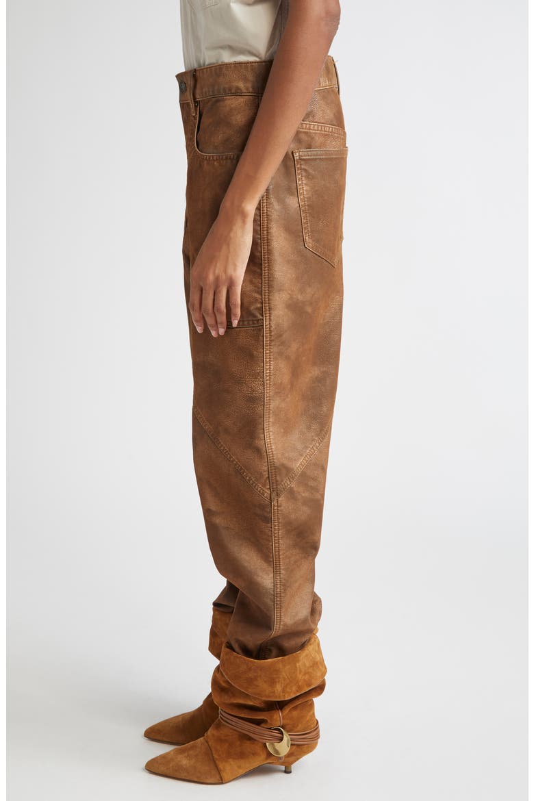Kelvina Faux Leather Pants, Alternate, color, TABACCO
