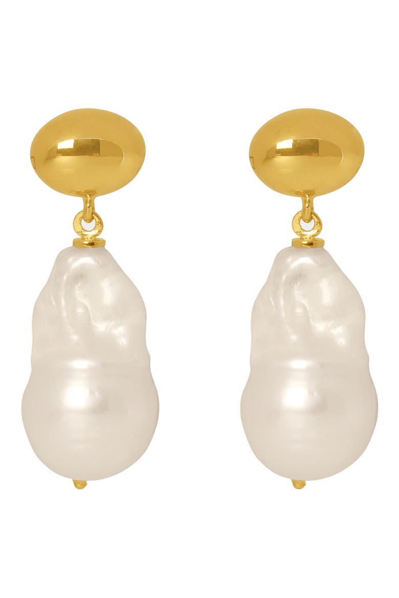 Florence Baroque Pearl Drop Earrings, Alternate, color, PEARL/ GOLD