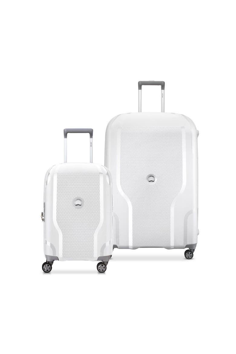 Clavel Hardside Expandable (19"/30") 2 Piece Spinner Luggage Set, Main, color, White