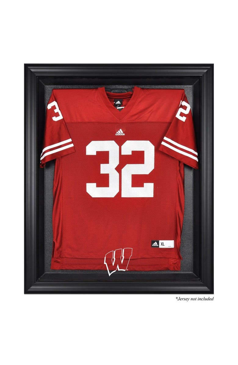 FANATICS AUTHENTIC Wisconsin Badgers Black Framed Logo Jersey Display Case, Main, color, 