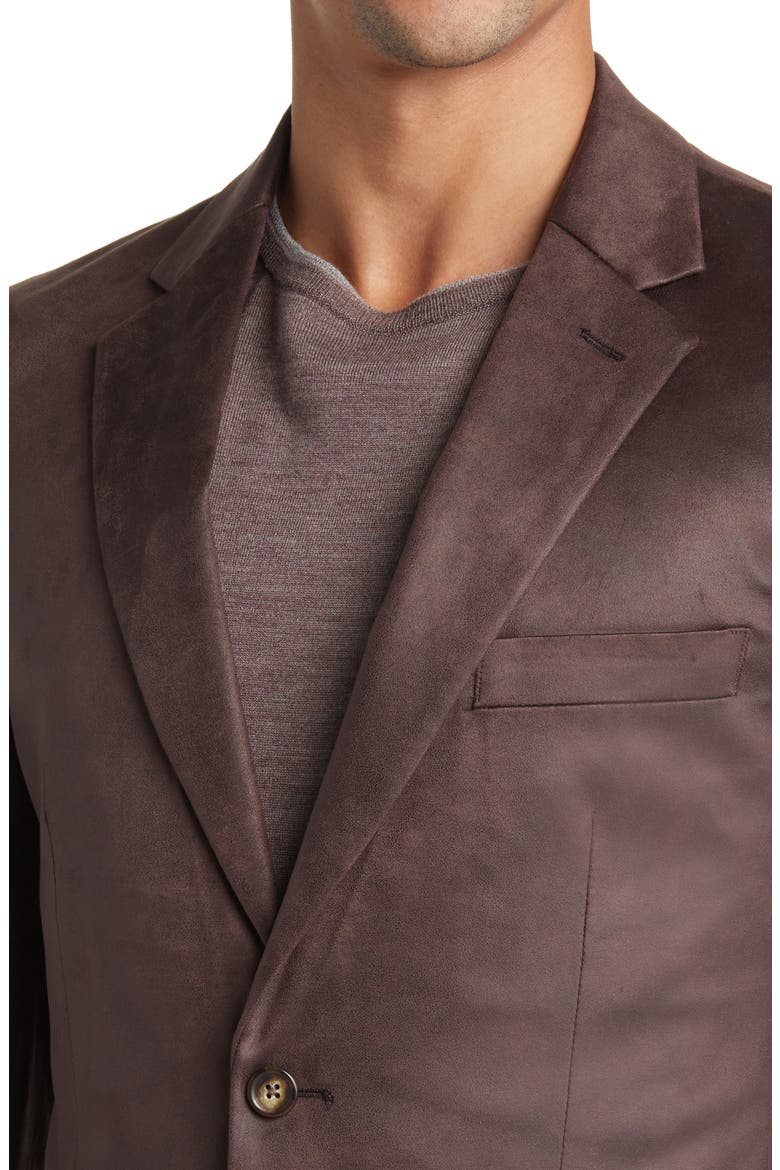 Norris Faux Suede Sport Coat, Alternate, color, TOBACCO