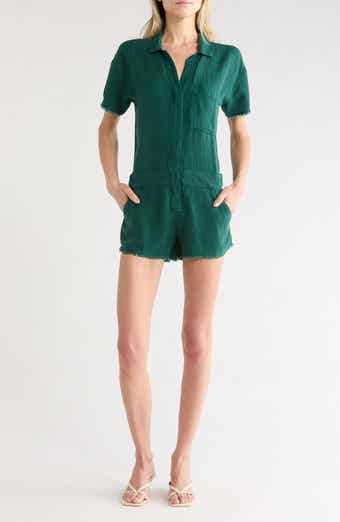 Felix Raw Edge Linen Blend Romper