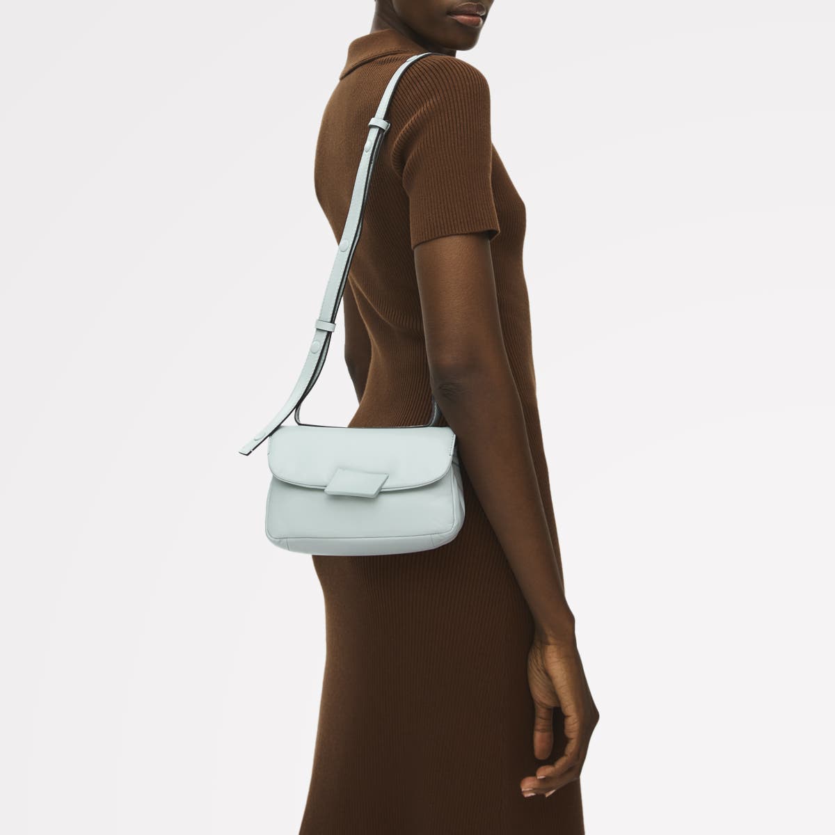 The Belsize - Puffy Small Flapover Shoulder Bag, Alternate, color, Seafoam