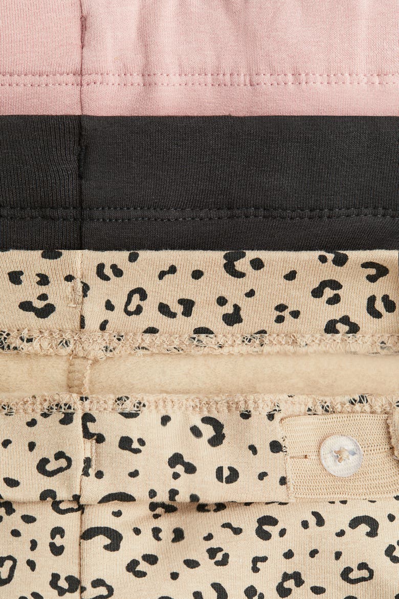 3-pack Brushed-inside Jersey Leggings, Alternate, color, Pink/leopard print