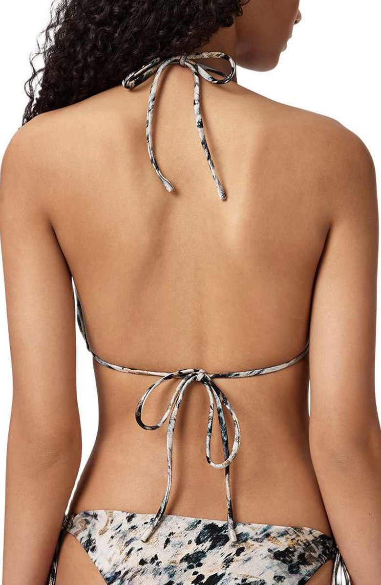 AllSaints Saph Print Triangle Bikini Top, Alternate, color, Canter Fawn Brown
