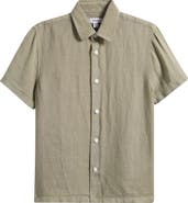 Reiss Kids' Holiday Short Sleeve Linen Button-Up Shirt