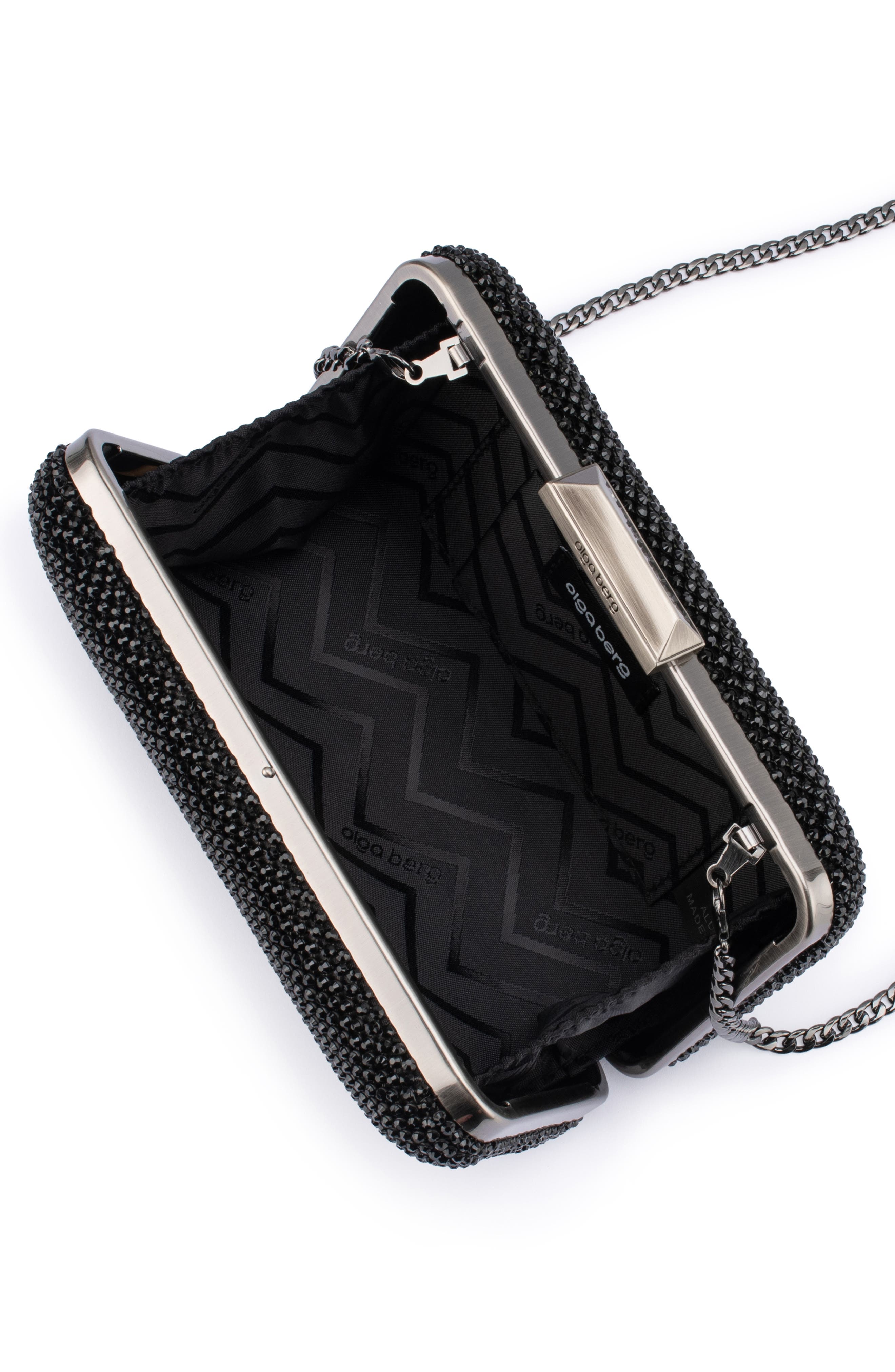 Olga Berg Ronny Crystal Mesh Frame Clutch, Alternate, color, 