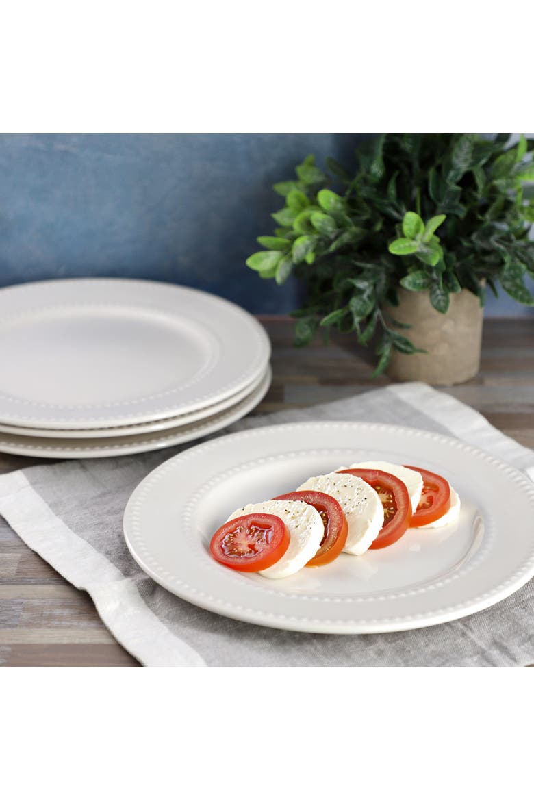 6 Piece Stoneware Dinner Plate Set, Alternate, color, White