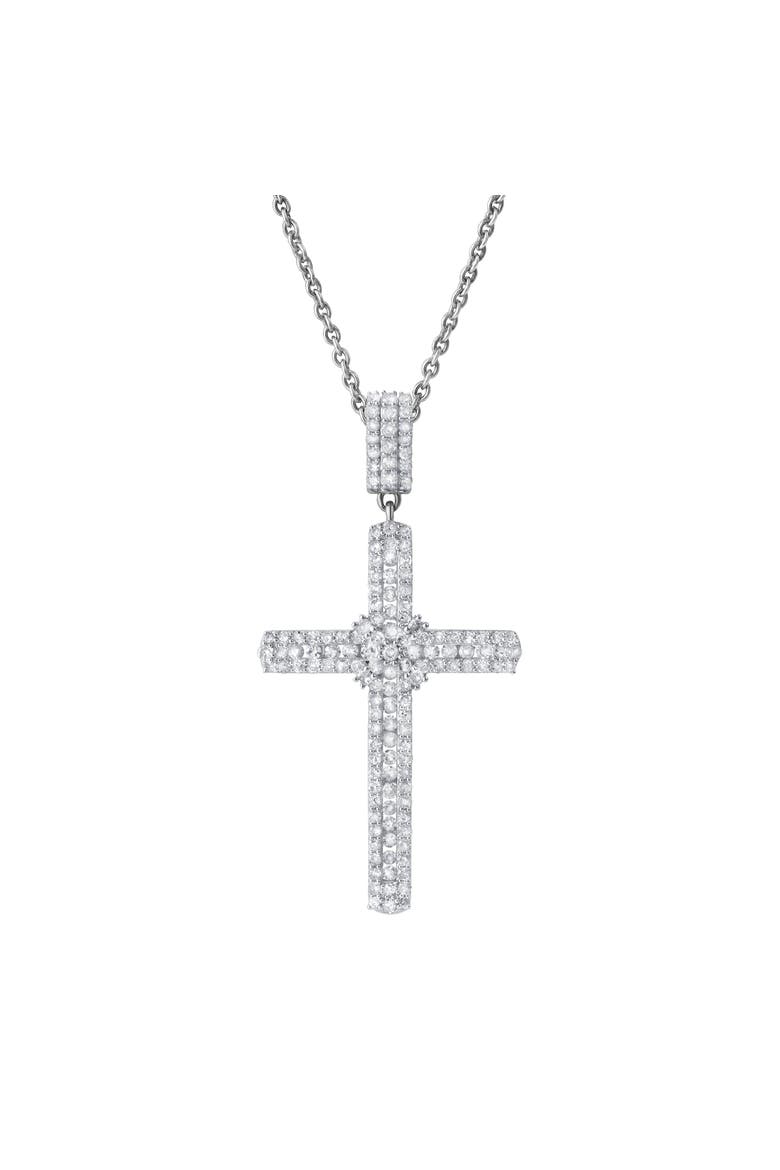 Faithlight 1.15 Ct 14K Gold Diamond Cross Pendant, Main, color, 14K White Gold
