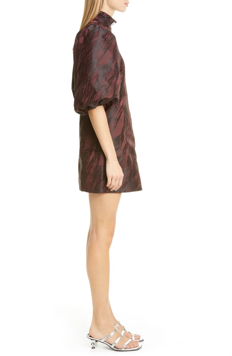 Ganni High Neck Jacquard Minidress, Alternate, color, 