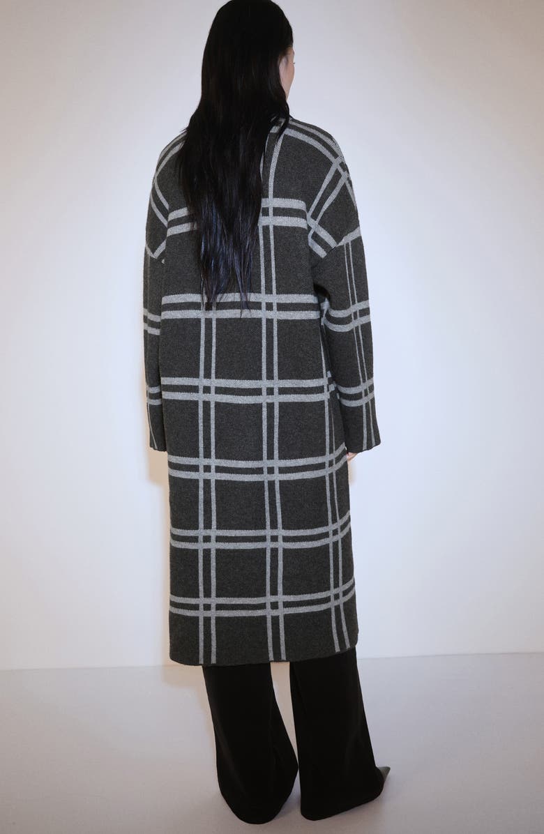 MANGO Plaid Sweater Coat, Alternate, color,