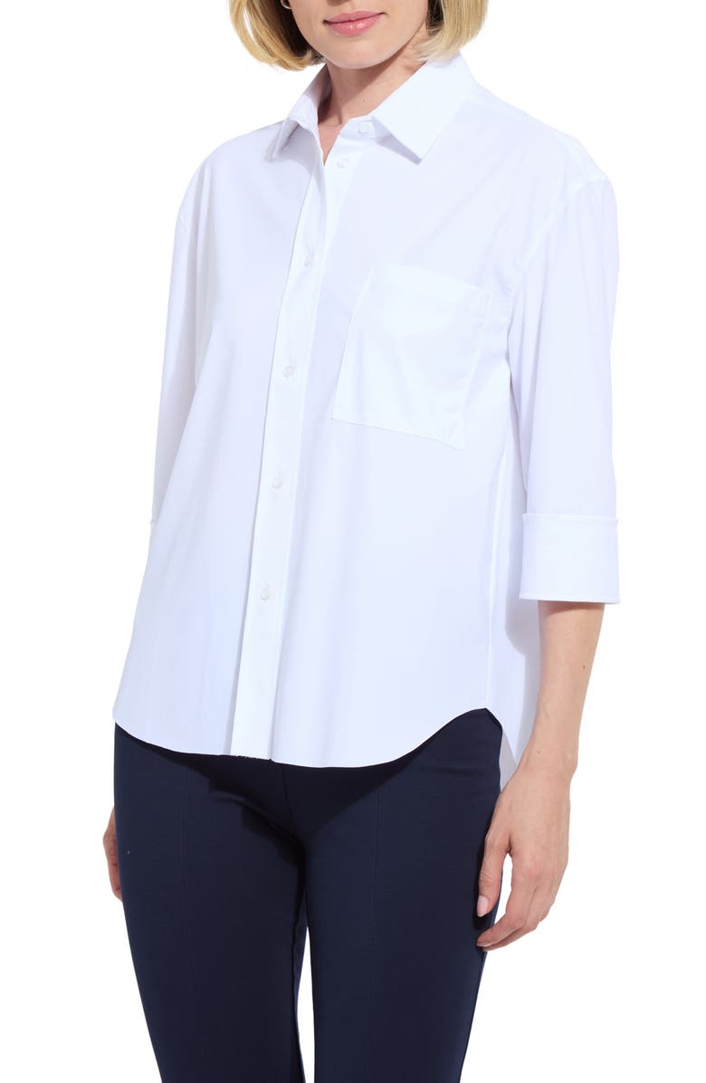 Lysse Sophie Three Quarter Sleeve Button-Up Shirt, Main, color, 