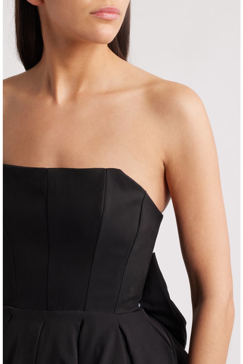 Emmanuela Strapless Fit & Flare Cocktail Dress, Alternate, color, BLACK