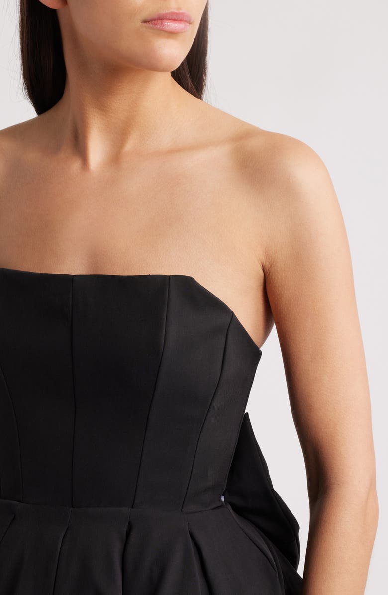 HOUSE OF CB Emmanuela Strapless Fit & Flare Cocktail Dress, Alternate, color, Black