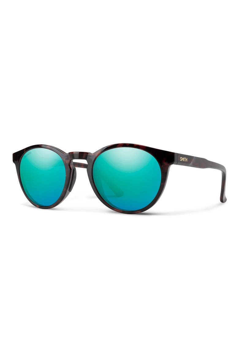Westward 54mm ChromaPop™ Polarized Round Sunglasses, Alternate, color, TORTOISE / OPAL MIRROR