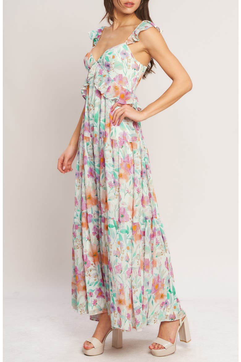 Print Maxi Dress, Alternate, color, IVORY