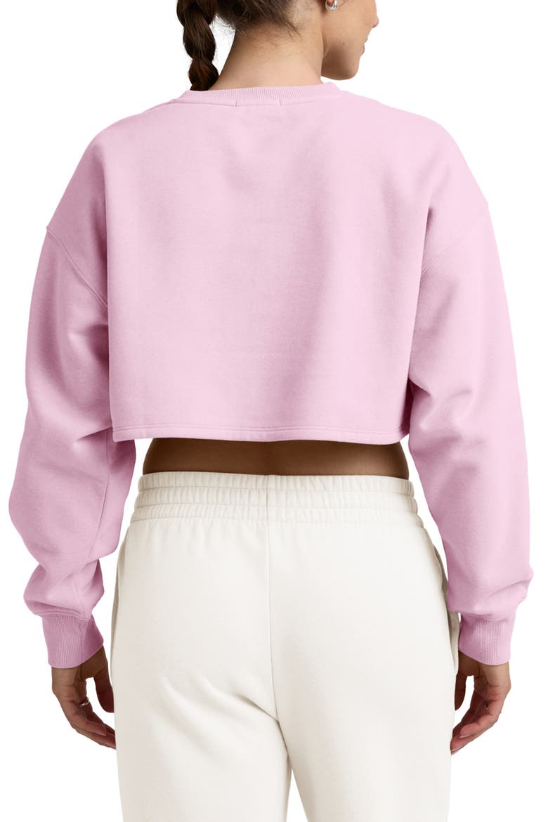 LuxeFleece Boxy Crop Sweatshirt, Alternate, color, FROSTY PINK