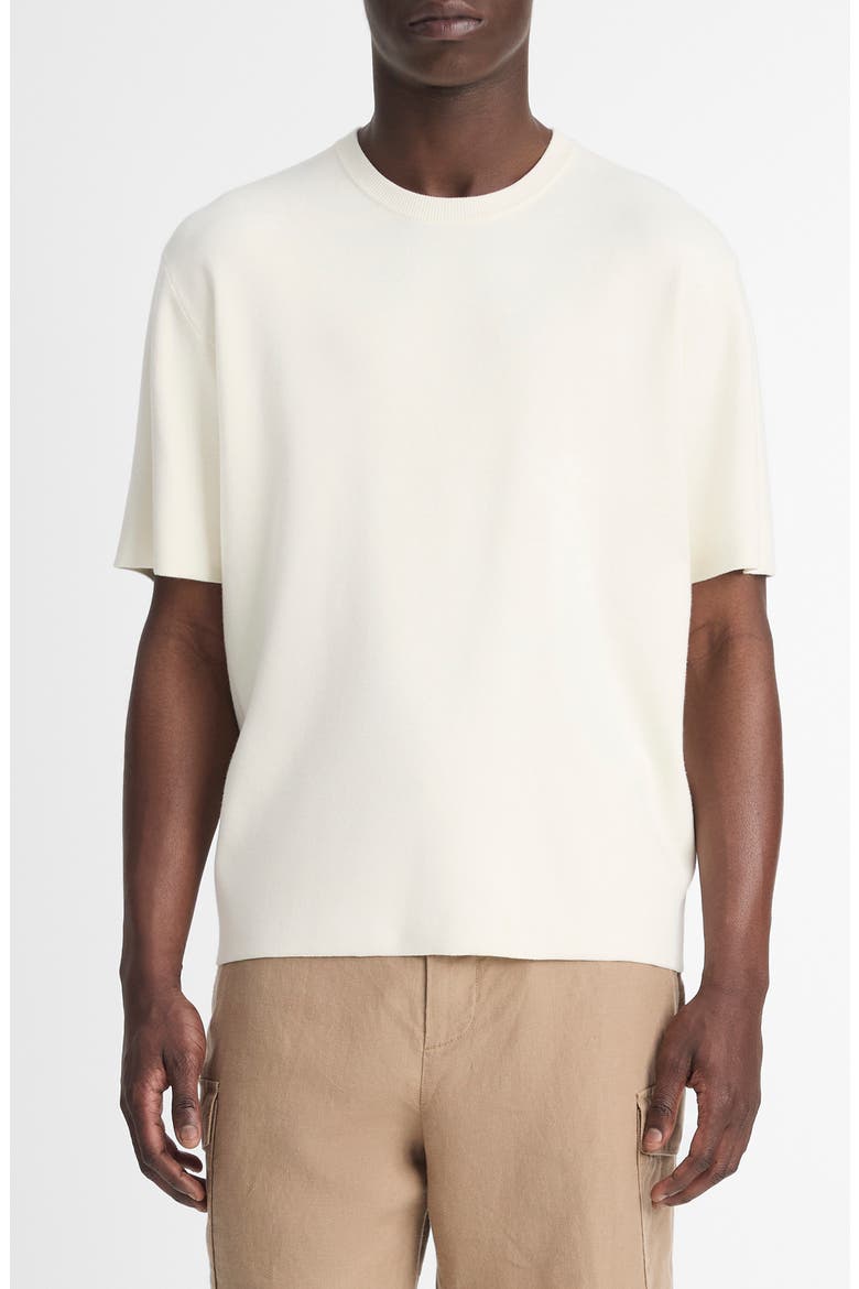 Milano Short Sleeve Crewneck Sweater, Main, color, CLASSIC CREAM