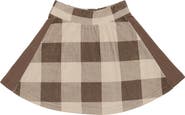 Manière Kids' Plaid Corduroy A-Line Skirt