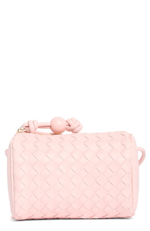 Woven Faux Leather Crossbody Bag