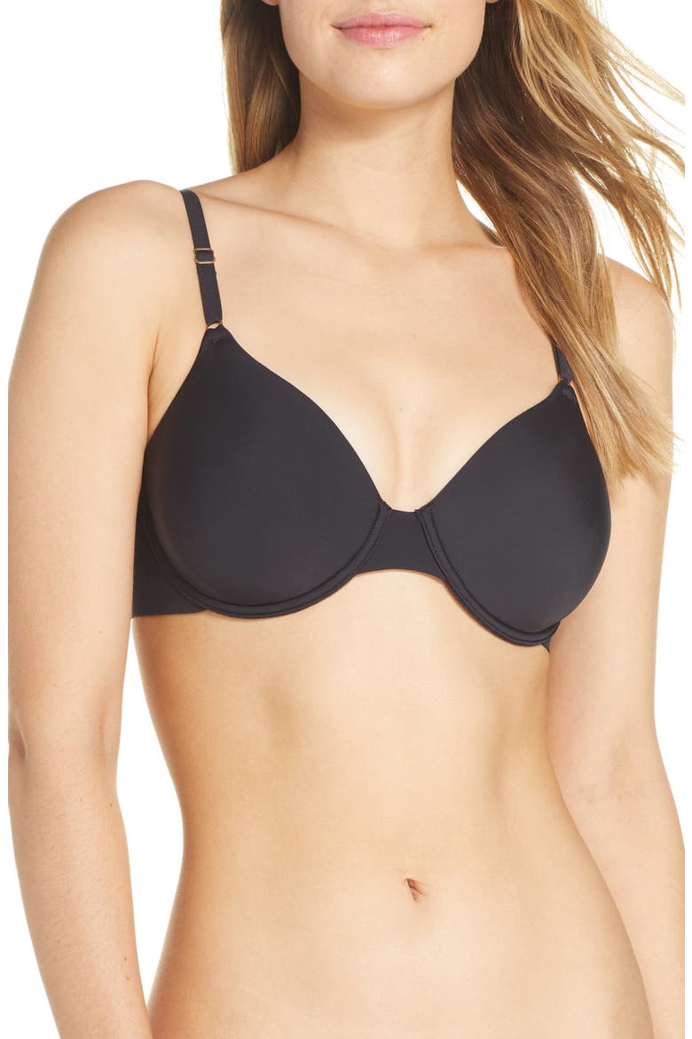 Zone Full Fit Smoothing Contour Underwire Bra, Main, color, BLACK