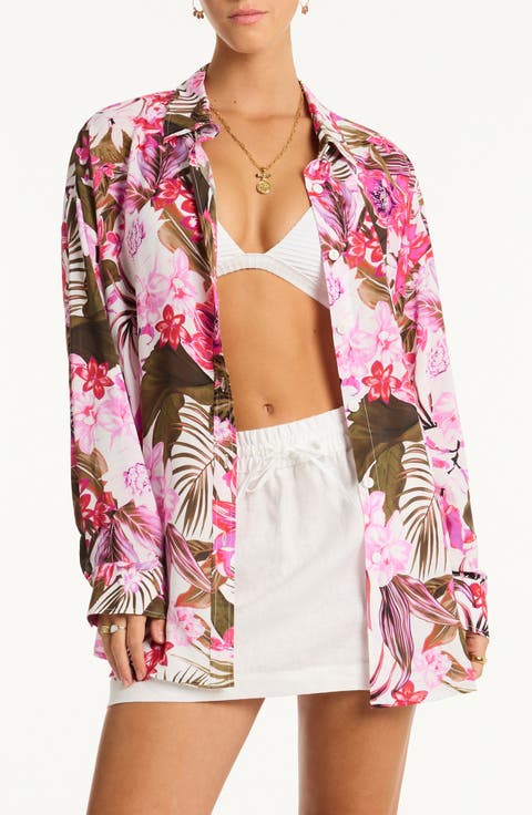 Isla Beach Oversize Cover-Up Shirt
