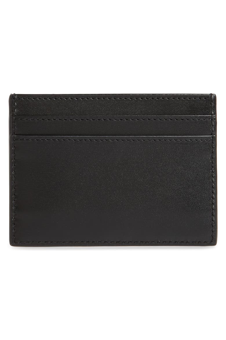 Monogram Leather Card Case, Alternate, color, BLACK