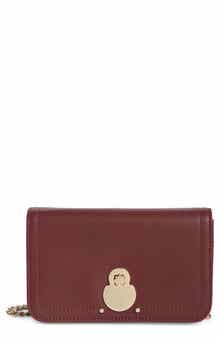 Longchamp Leather Wallet on a Chain