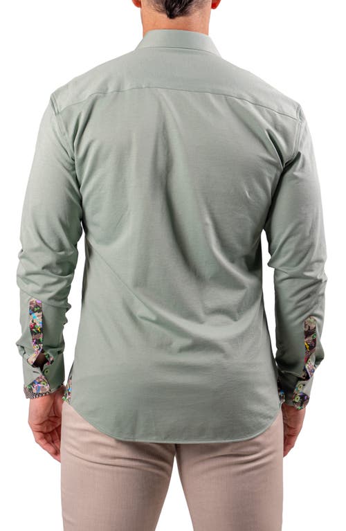Maceoo Einstein Resistance0150 Green Button-up Shirt