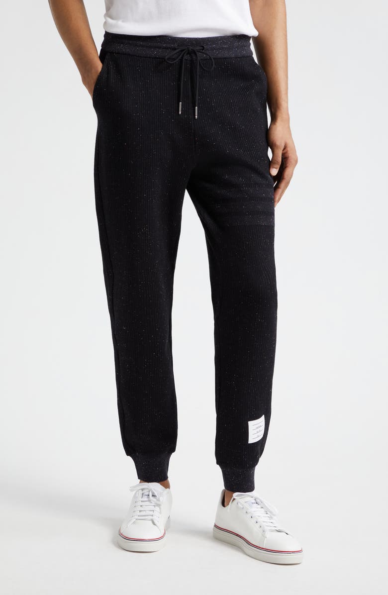 Thom Browne 4-Bar Flecked Cotton & Silk Sweatpants, Main, color, 