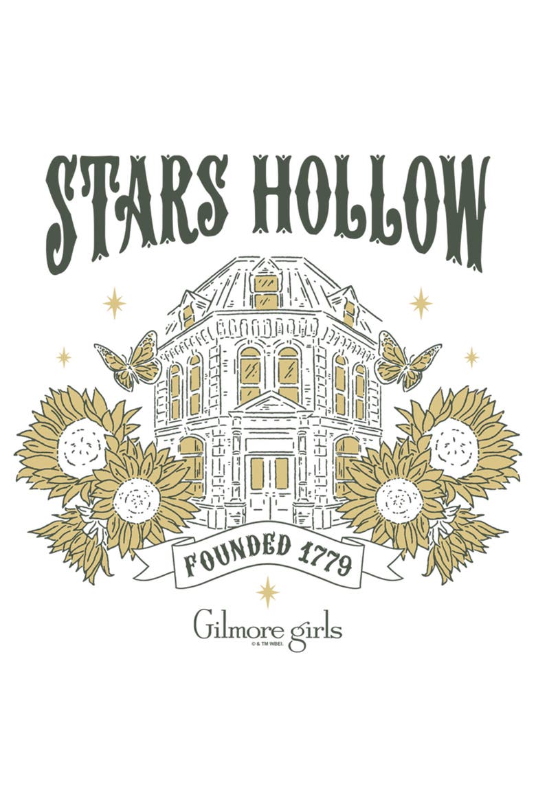 Men's Gilmore Girls Stars Hollow Yellow Daisies  Graphic T-Shirt, Alternate, color, White