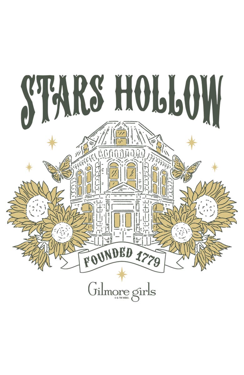 Gilmore Girls Men's Gilmore Girls Stars Hollow Yellow Daisies Graphic T-Shirt, Alternate, color, White