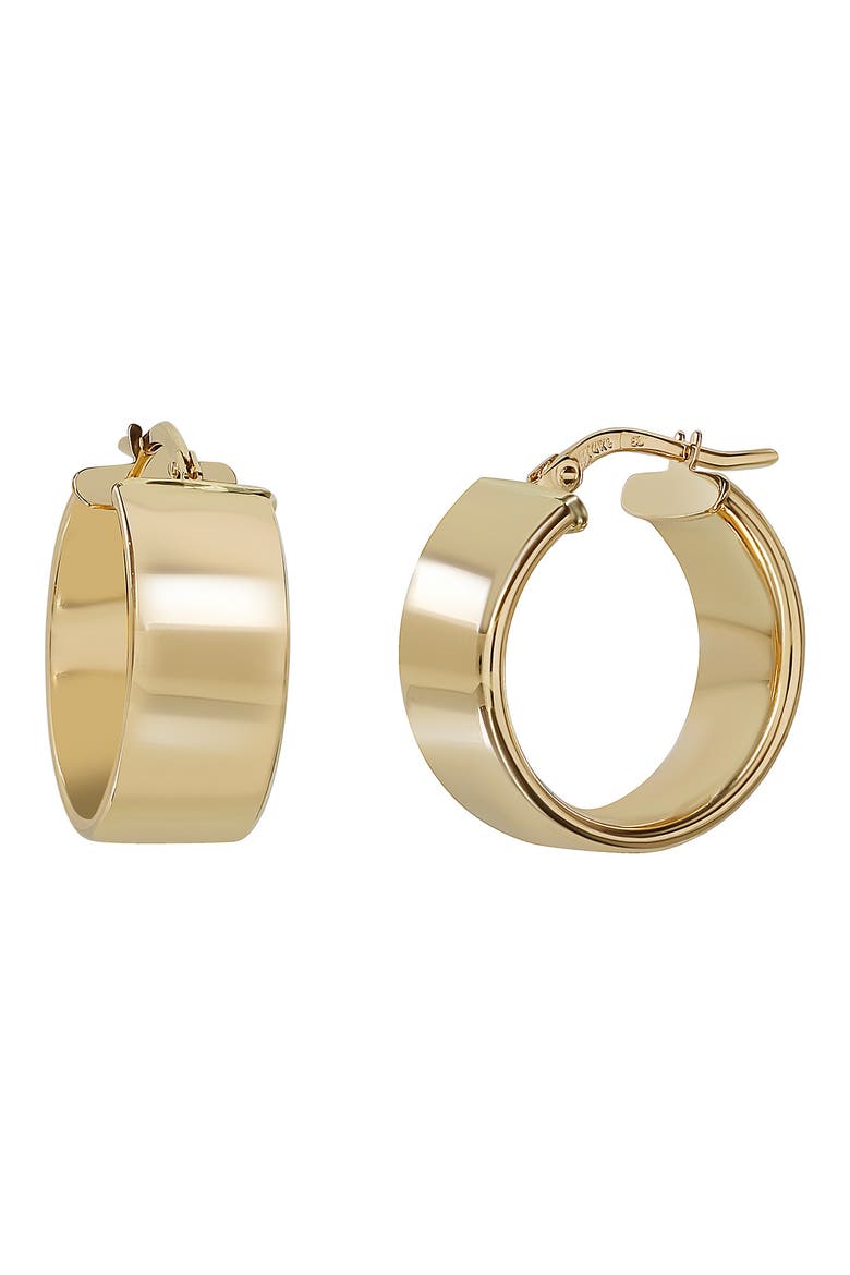 14K Gold Small Wide Hoop Earrings (Nordstrom Exclusive), Main, color, 14K YELLOW GOLD
