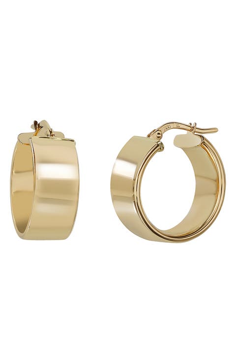 14K Gold Small Wide Hoop Earrings (Nordstrom Exclusive)