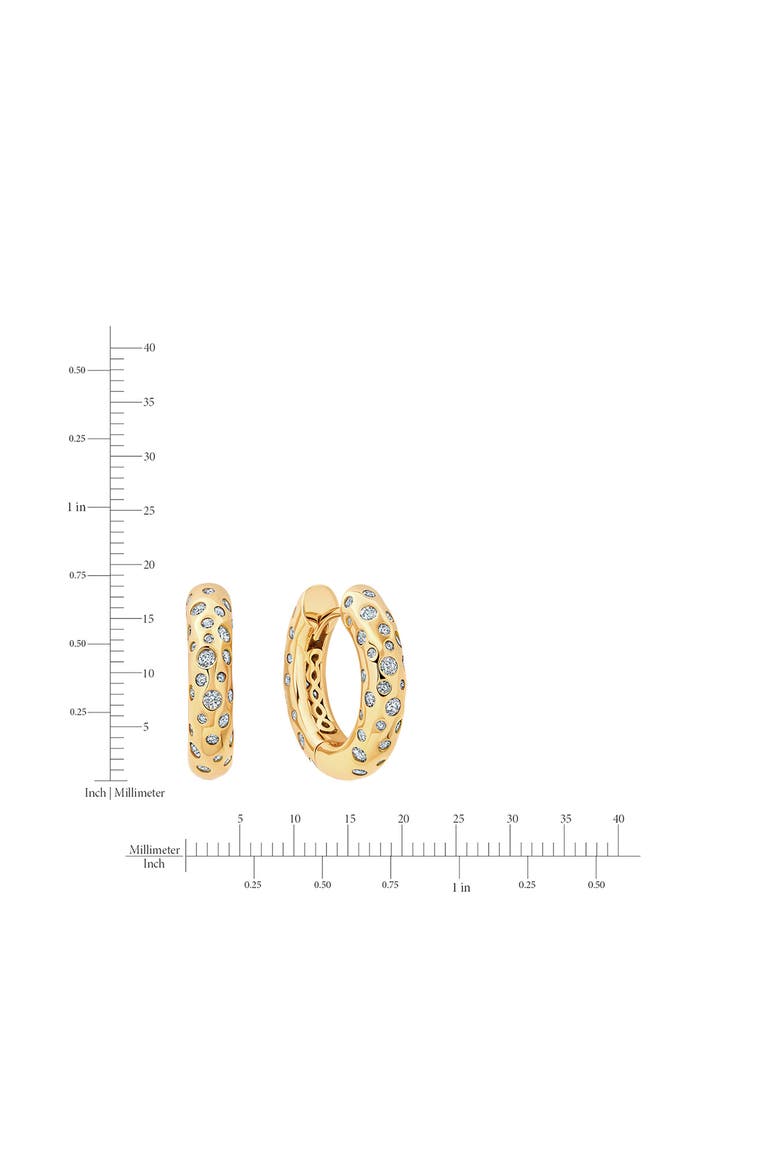 Cascade Cubic Zirconia Huggie Hoop Earrings, Alternate, color, 18KYG/ CLEAR STONE