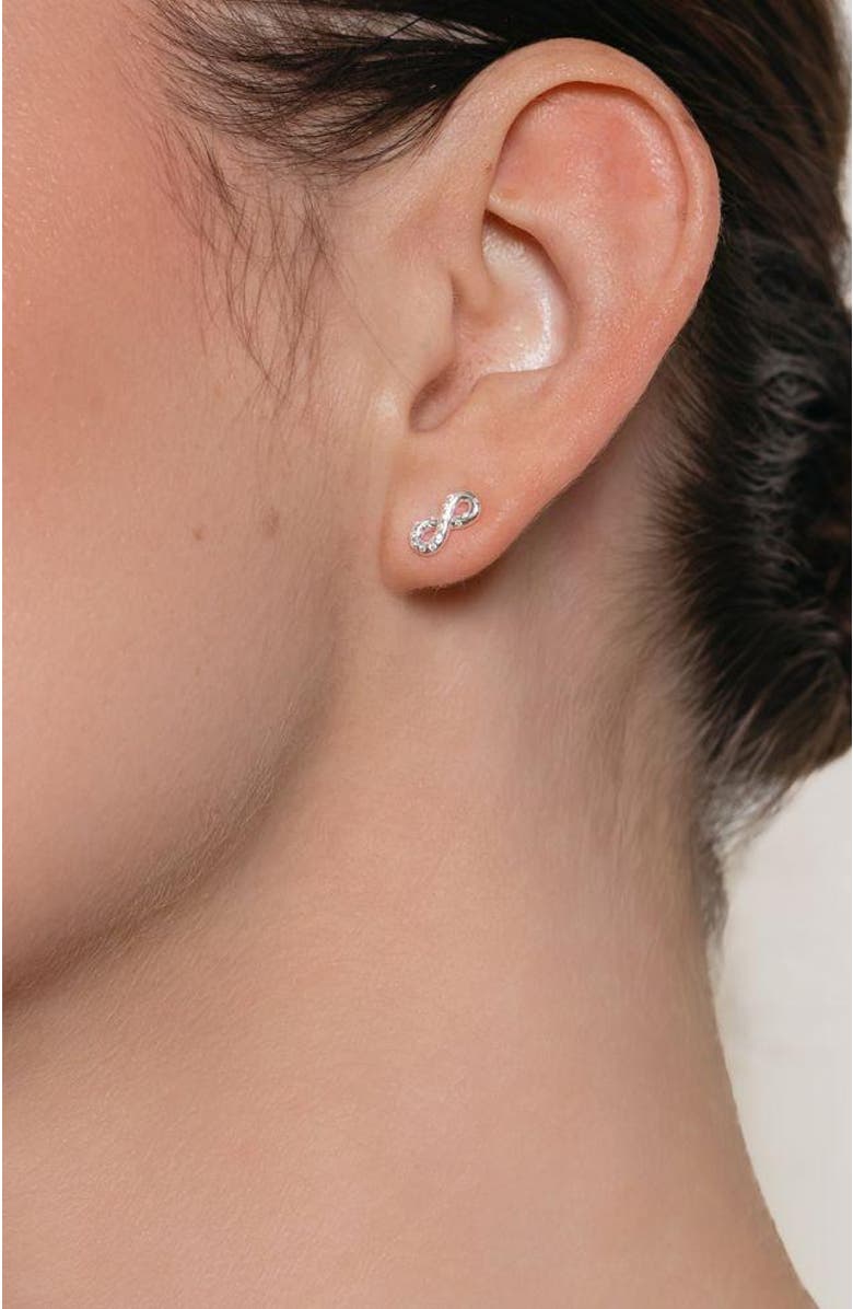 Rizen Jewelry Infinite Hope Stud Earrings, Alternate, color, Sterling Silver