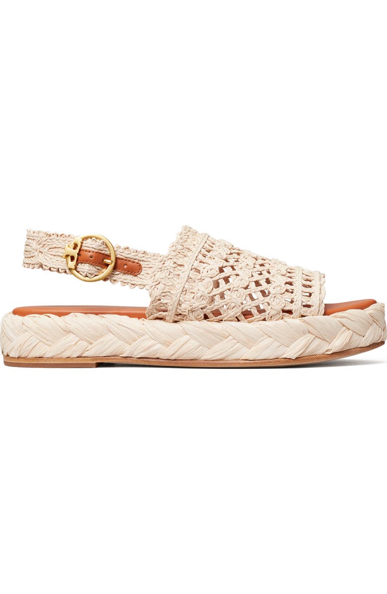 Tory Burch Raffia Platform Sandal, Alternate, color,