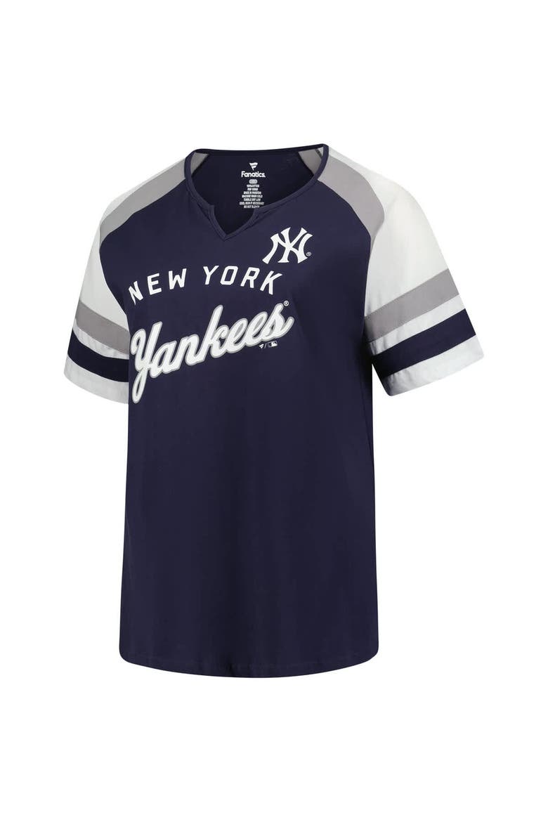 Women's Profile Aaron Judge Navy New York Yankees Plus Size Name & Number Raglan T-Shirt, Alternate, color, Navy