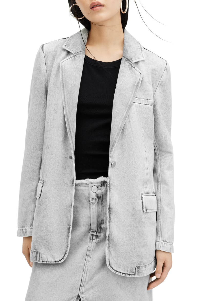 Ever Denim Blazer, Main, color, SNOW GREY