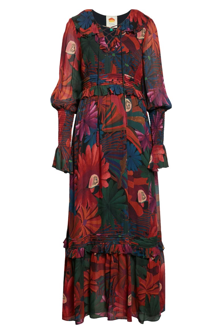 Bird Flowers Long Sleeve Dress, Alternate, color, BIRD FLOWERS