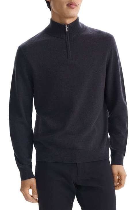 100% cashmere half zip sweater outlet