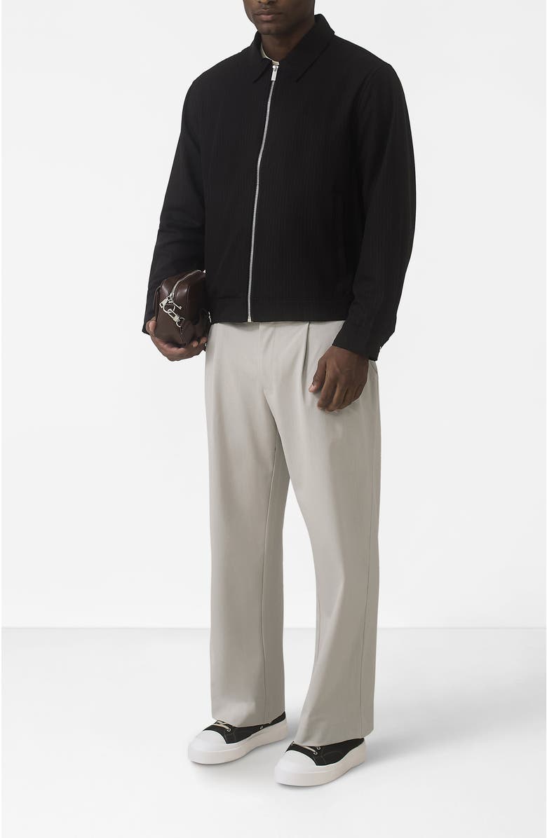 MAUVAIS Savile Regular Pinstripe Jacket, Alternate, color, Black