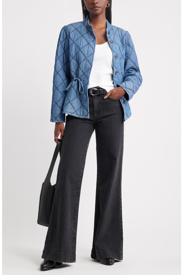 Quilted Cotton Jacket, Alternate, color, MEDIUM WASH