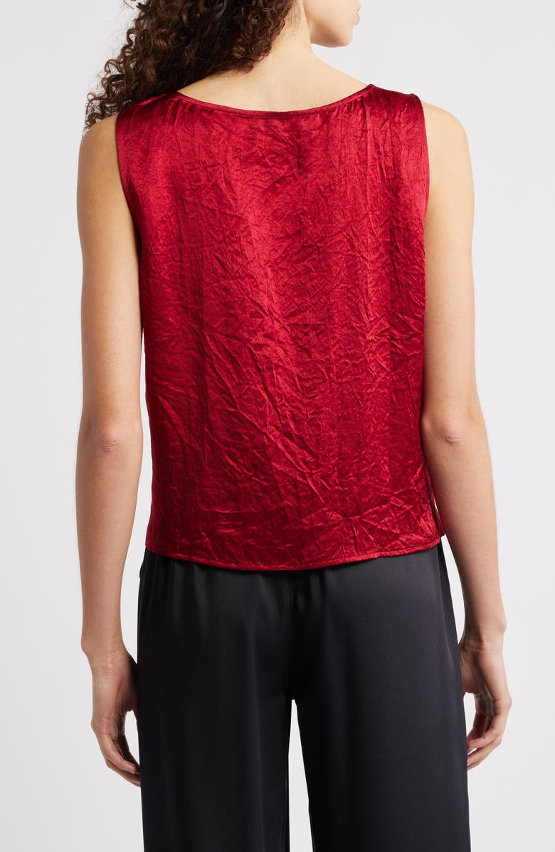 Eileen Fisher Crinkle Satin Shell Top, Alternate, color, Ruby