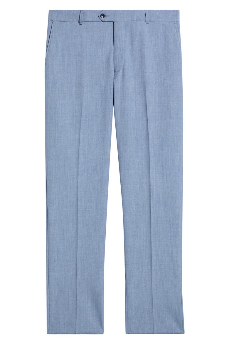 Lightweight Flat Front Mesh Weave Wool Dress Pants, Alternate, color, BLUE MIX