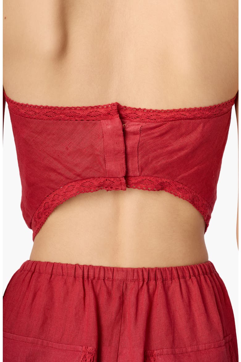 Gael Strapless Handkerchief Hem Linen Blend Camisole, Alternate, color, HUCKLEBERRY