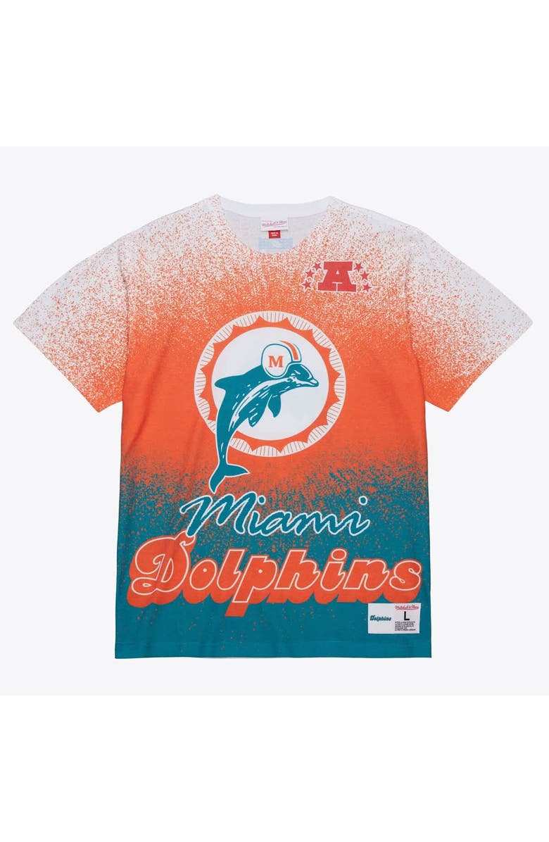 Mitchell & Ness Men's Mitchell & Ness  White Miami Dolphins Team Burst Vintage Logo T-Shirt, Main, color, White