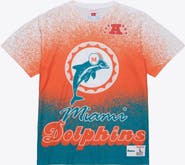 Mitchell & Ness Men's Mitchell & Ness  White Miami Dolphins Team Burst Vintage Logo T-Shirt