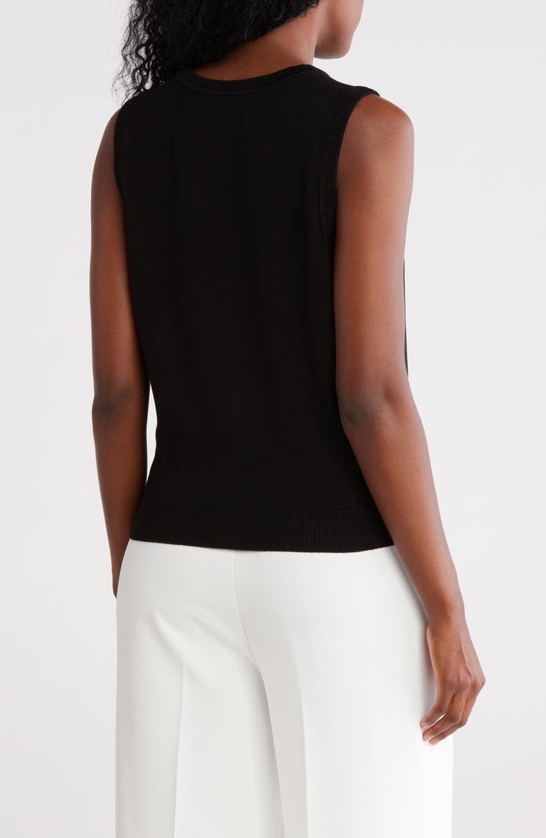 DKNY Mixed Media Sleeveless Sweater, Alternate, color, Black